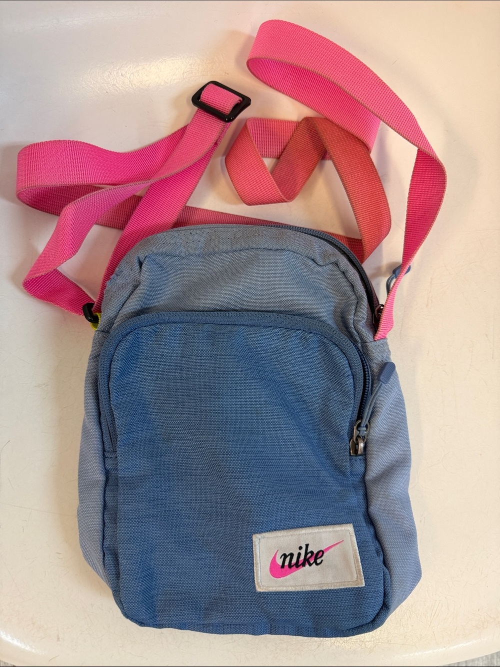 Nike Light Blue Crossbody with Pink Strap